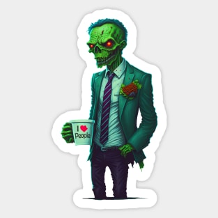 Zombie Loves People Sticker